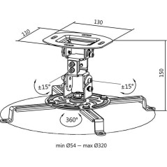 LogiLink 15cm Knægt 25kg Projektor